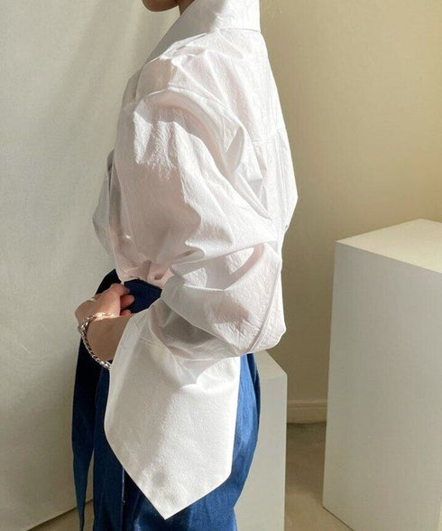 Asymmetric Stripe Patchwork Shirt
